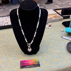 Silver and White Pearl Necklace